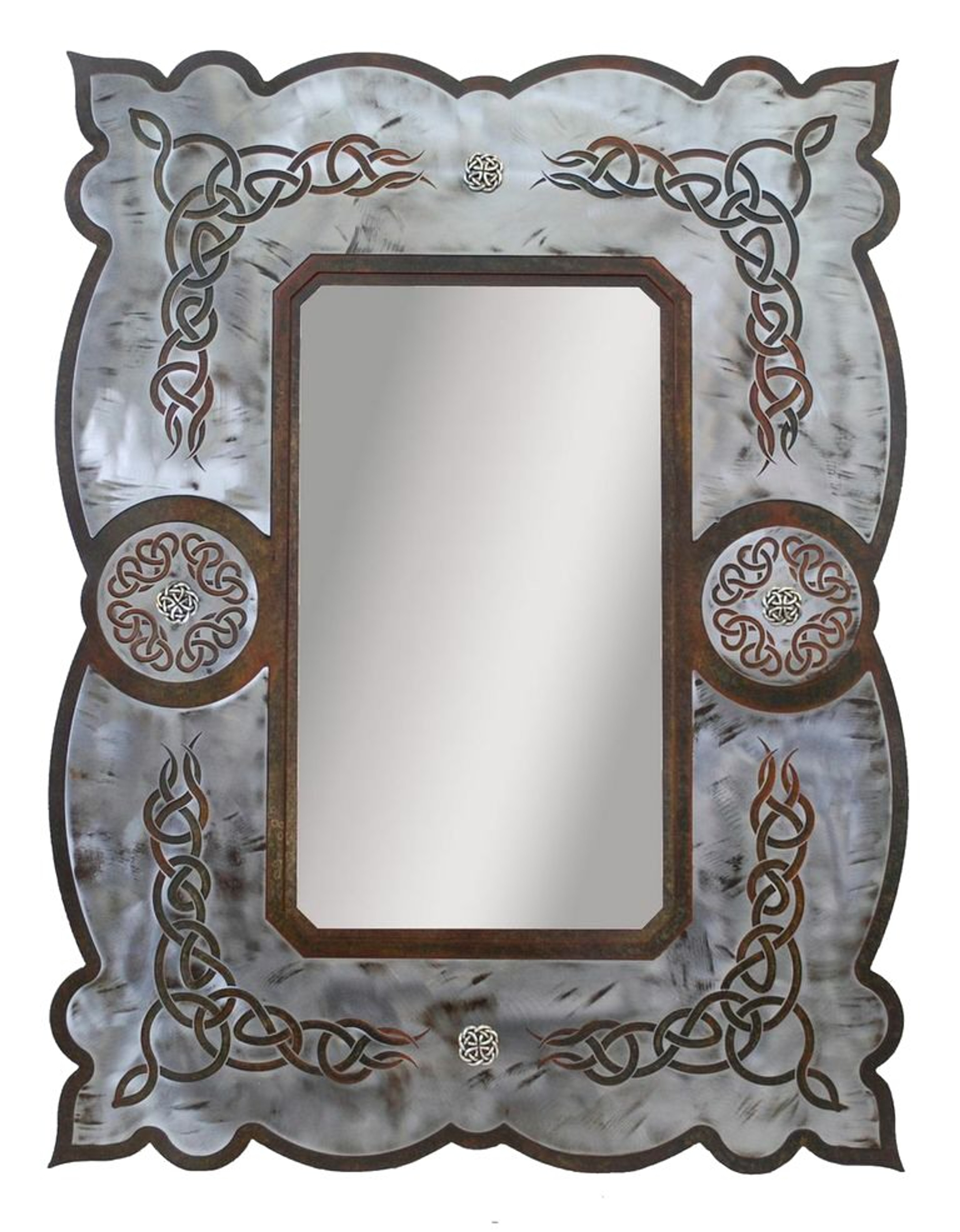 33" Celtic Metal Wall Mirror Rustic Wall Decor