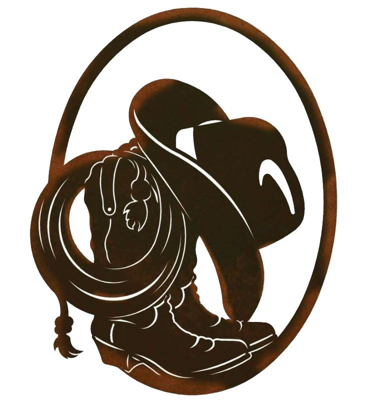 26" Cowboy Boots and Cowboy Hat Metal Wall Art Western Wall Decor