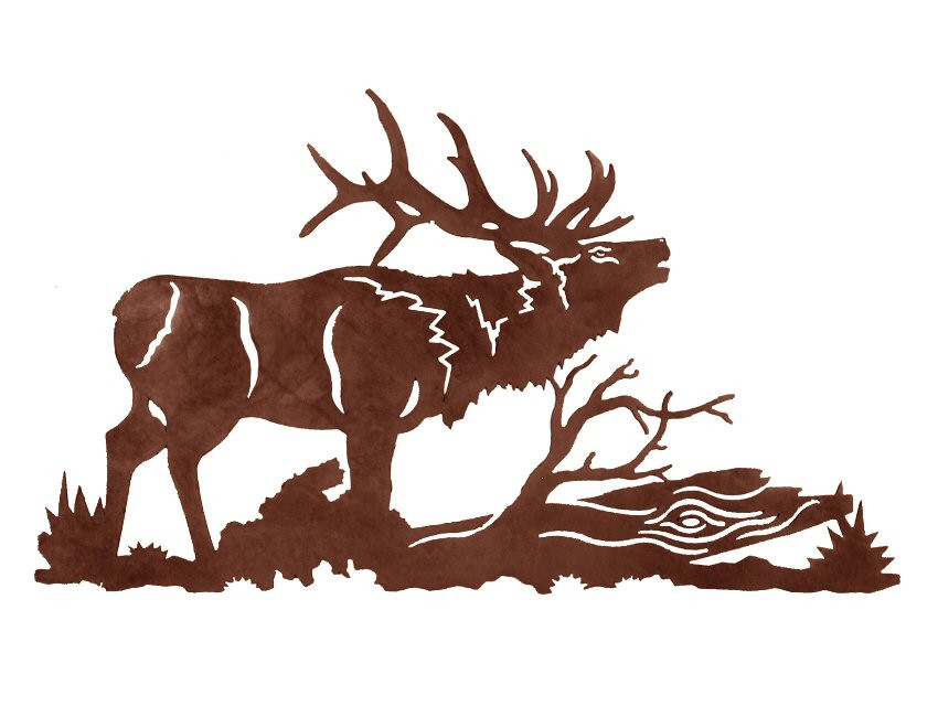 30" Elk Metal Wall Art Wildlife Wall Decor