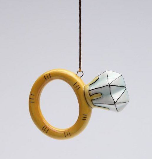 Diamond Ring Christmas Tree Ornaments by Babs, Set of 4 - Christmas ...