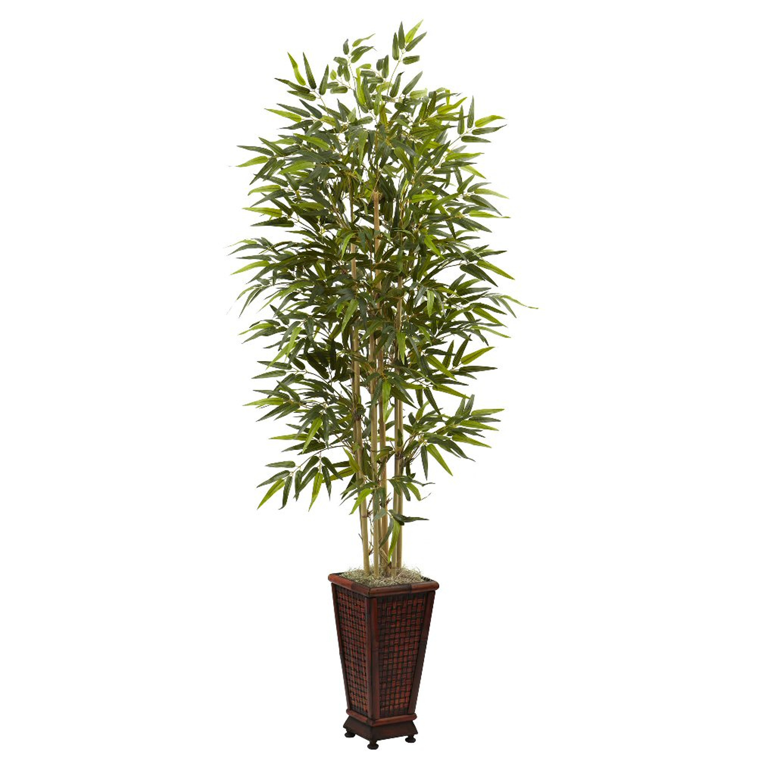 4' Bamboo Silk Plant with Decorative Planter Artificial Plants Silk