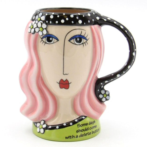 Cosmos Gifts DollyMama Pink Hair Lady Keksdose – 26,7 Cm Hoch, Aus Keramik, Mehrfarbig