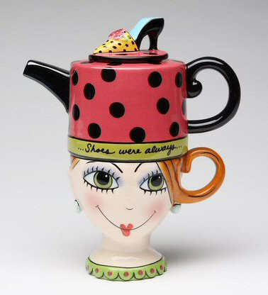 Shoes on Her Mind Ceramic Teapot for One Tableware Appletree Design