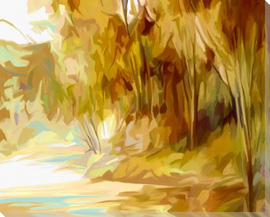 Riverside Trees Wrapped Canvas Giclee Art Print Wall Art | Rustic Tree ...