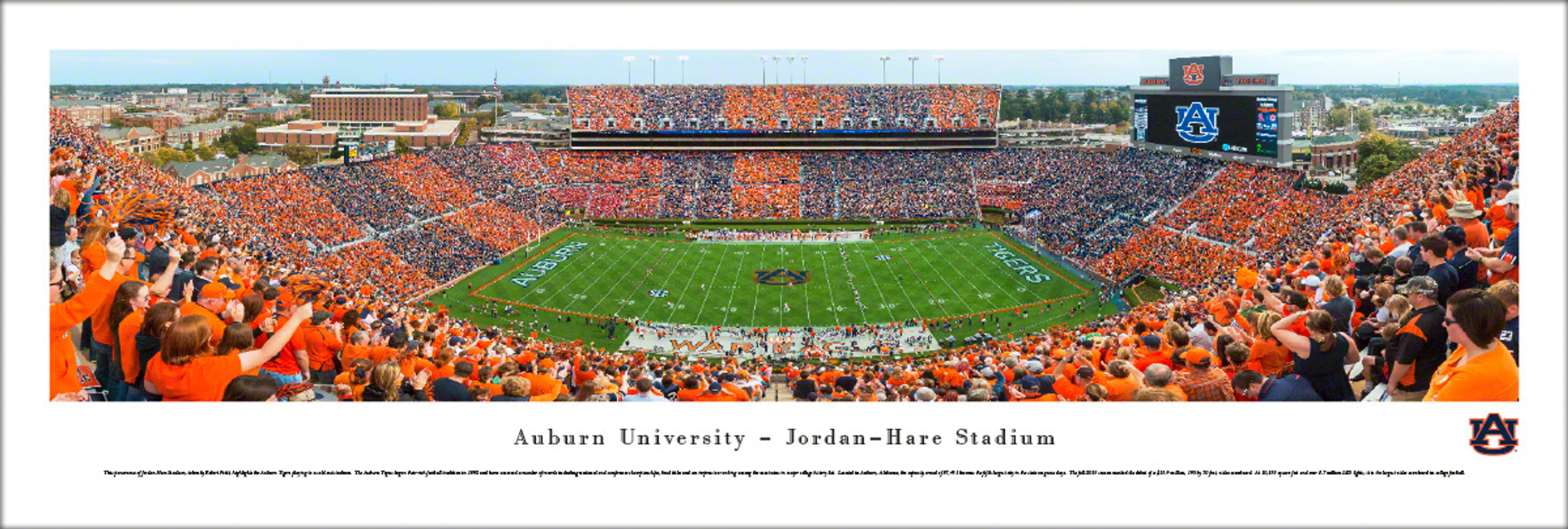 Auburn Tigers Football Stadium Stripe Panoramic Art Print Panorama