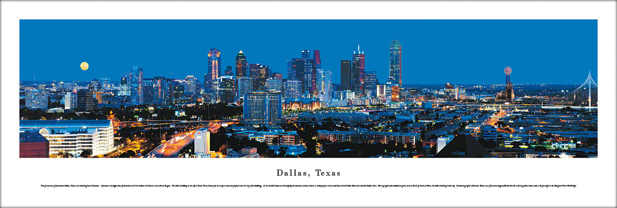 Stampa Su Tela Skyline Di Dallas Texas 45x30 Cm Quadro Decorativo Da Parete Pronto Da Appendere