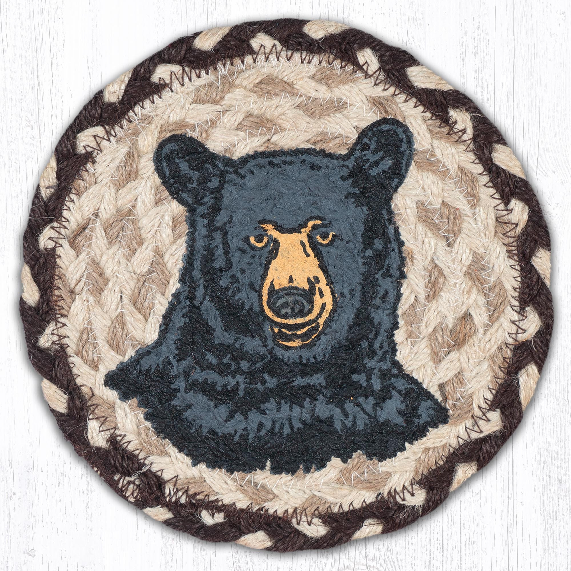 7" Bear Large Round Coasters by Harry W. Smith, Set of 4 Drink