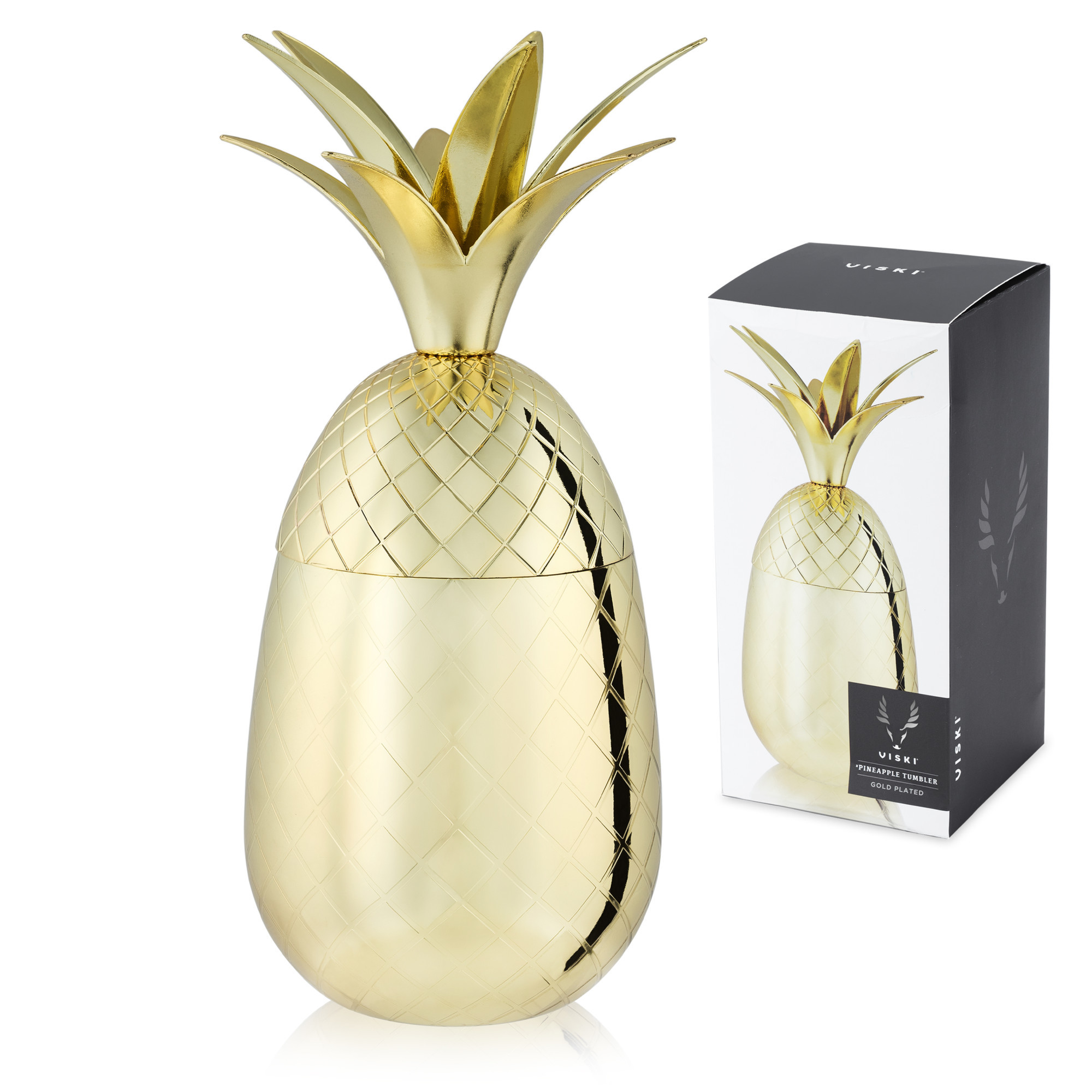 16oz Gold Pineapple Tumbler by Viski Drinkware