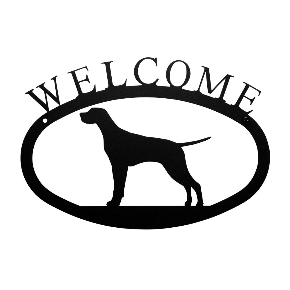 Pointer Dog Metal Welcome Sign - Small - Outdoor Wall Decor