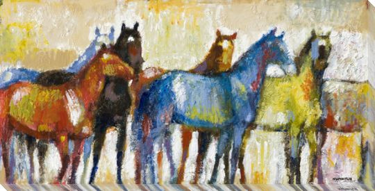 Brilliant Stallion Horses Wrapped Canvas Giclee Print Wall Art Wall Decor Artwork