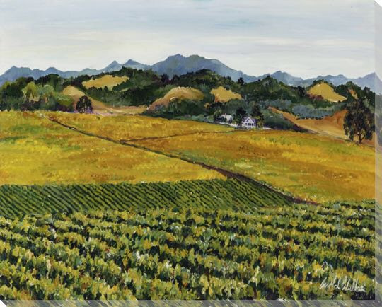 Fall Vineyards Wrapped Canvas Giclee Print Wall Art Wall Decor Artwork