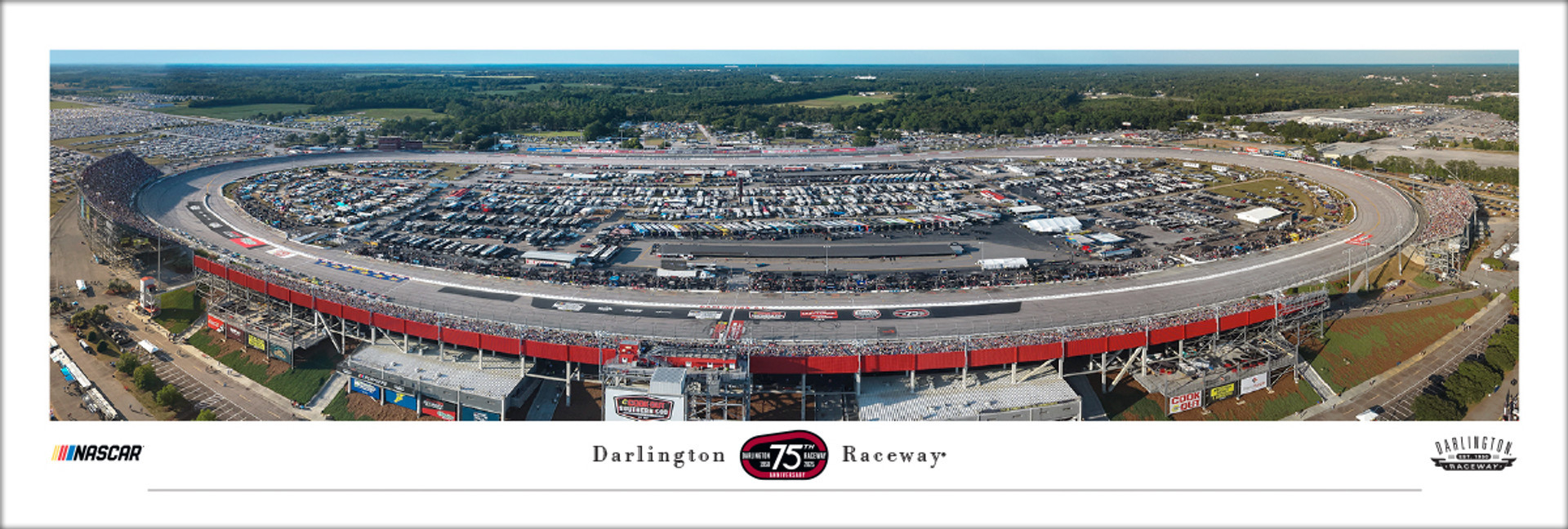 Darlington Raceway Aerial Panoramic Wall Art Print | Racing Track Decor
