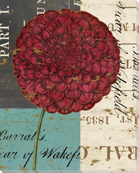 Floricultural Cabinet 1835 Flower 4 Wrapped Canvas Giclee Art Print ...