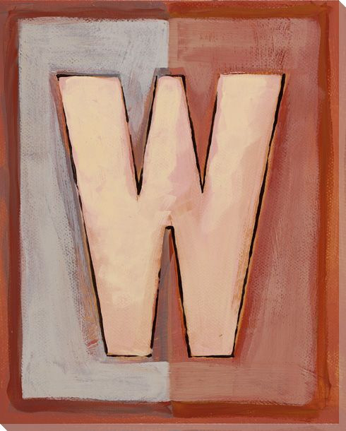 Block Letter W Wrapped Canvas Giclee Print Wall Art | Initial Wall ...