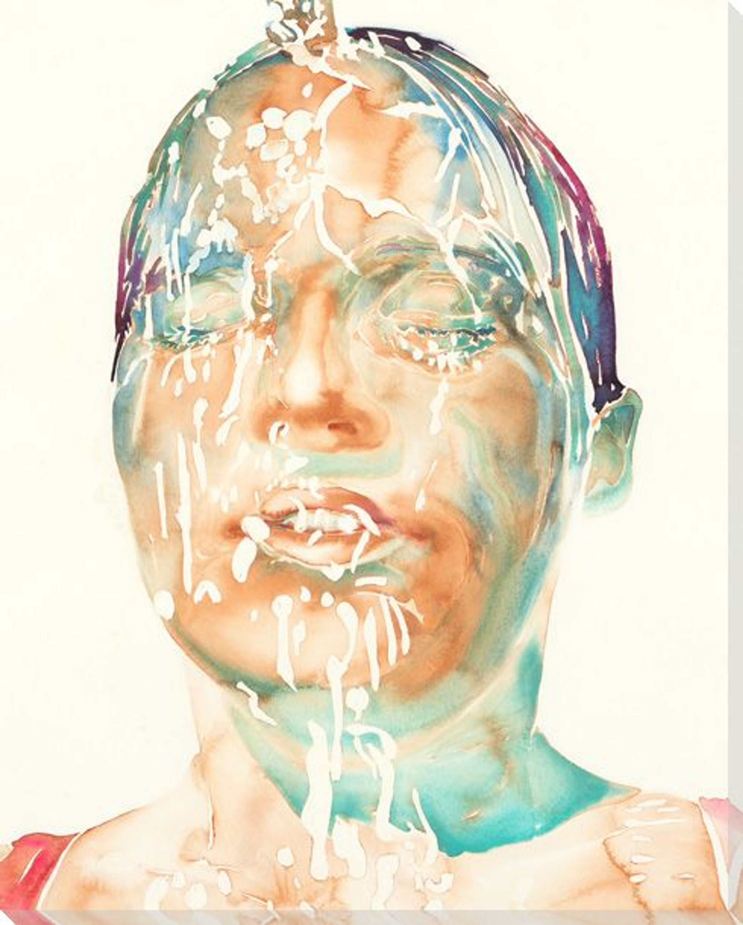 Splash 2 Face Wrapped Canvas Giclee Print Wall Art - Wall Decor - Artwork