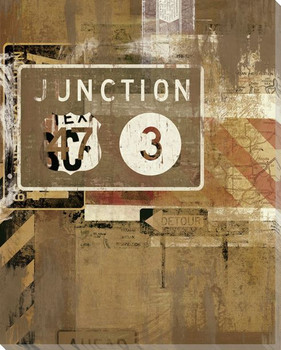Road Trip Junction Sign Wrapped Canvas Giclee Print Wall Art