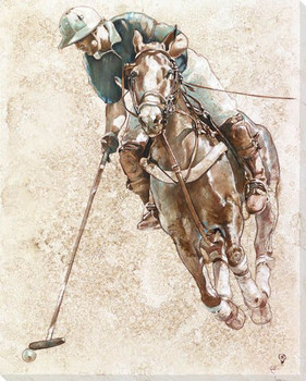 Polo Player Wrapped Canvas Giclee Print Wall Art