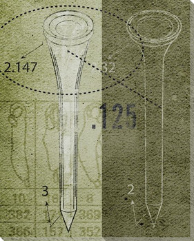 Golf Tee Specs Wrapped Canvas Giclee Print Wall Art