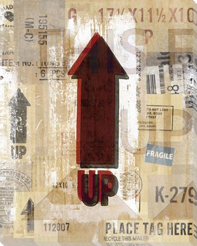 This End Up Red Arrow Wrapped Canvas Giclee Print Wall Art