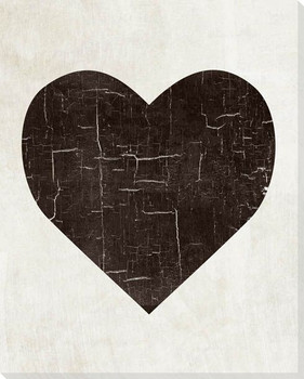 Bold Shapes Heart Symbol Wrapped Canvas Giclee Print Wall Art