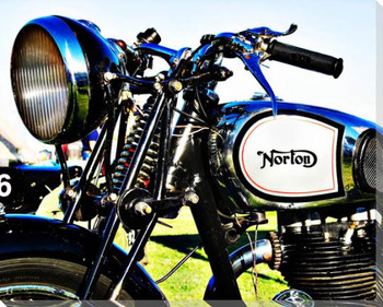 Norton Motorcycle Handlebar Wrapped Canvas Giclee Print Wall Art