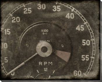 Vintage Roadster Detail RPM Gauge Wrapped Canvas Giclee Print Wall Art