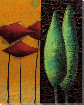 Two Trees Vertical Wrapped Canvas Giclee Print Wall Art