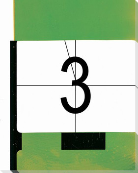 TV Countdown Number 3 Wrapped Canvas Giclee Print Wall Art