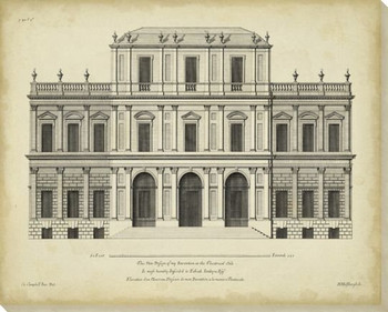 Vintage Facade I Wrapped Canvas Giclee Print Wall Art