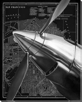 Vintage Plane II Wrapped Canvas Giclee Print Wall Art