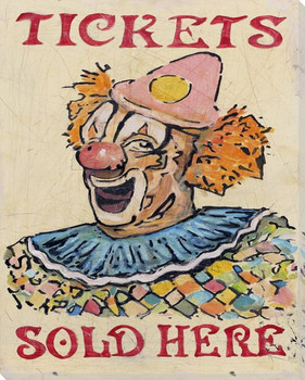 Cirque Tickets Sold Here Wrapped Canvas Giclee Print Wall Art