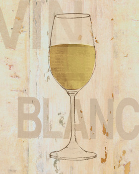 Vin Blanc White Wine Wrapped Canvas Giclee Print Wall Art