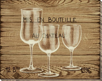 Mis en Bouteille Wine Glasses Wrapped Canvas Giclee Print Wall Art