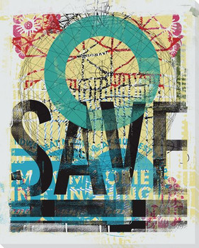 "SAVE" Press Sheet Wrapped Canvas Giclee Print Wall Art