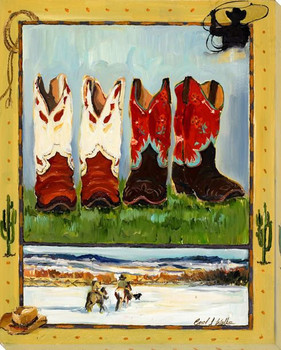 Boots & Riders Wrapped Canvas Giclee Print Wall Art