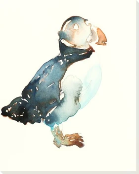 Puffin Bird Wrapped Canvas Giclee Art Print Wall Art
