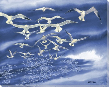 Flock of Birds 1 Wrapped Canvas Giclee Print Wall Art