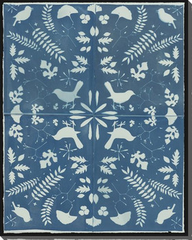 Cyanotype in Four Parts Birds Wrapped Canvas Giclee Print Wall Art