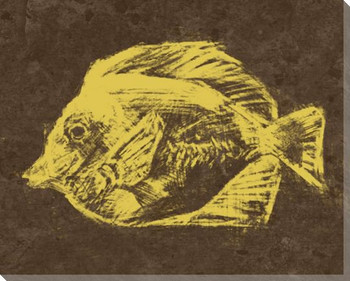 Yellow Fish Wrapped Canvas Giclee Print Wall Art