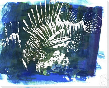 Blue Lion Fish 1 Wrapped Canvas Giclee Print Wall Art