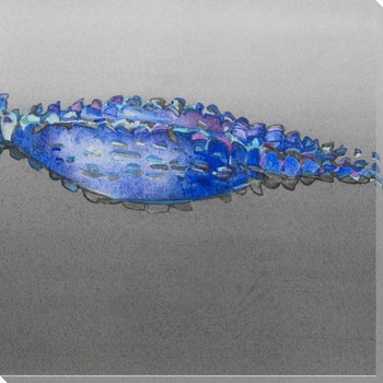 Blue Gator 2 Wrapped Canvas Giclee Print Wall Art