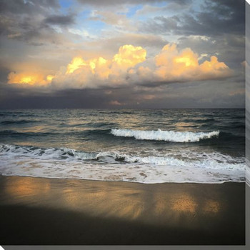 Atlantic Ocean Sunset Wrapped Canvas Giclee Print Wall Art