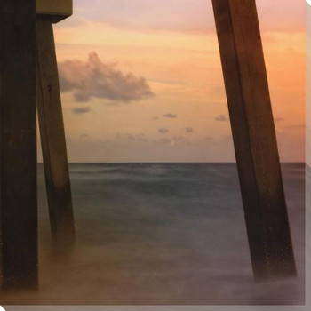 Sunset at Jupiter Pier Wrapped Canvas Giclee Art Print Wall Art