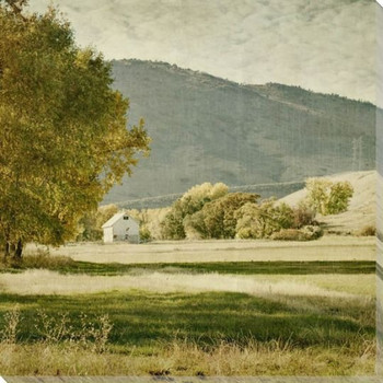 White Barn Wrapped Canvas Giclee Print Wall Art