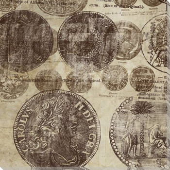 Foreign Coin Montage I Wrapped Canvas Giclee Print Wall Art