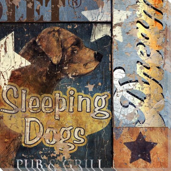 Sleeping Dogs Wrapped Canvas Giclee Print Wall Art