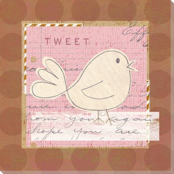 Children's Garden Tweet Wrapped Canvas Giclee Print Wall Art