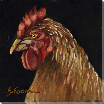 Bobbsie the Rooster Bird Wrapped Canvas Giclee Print Wall Art