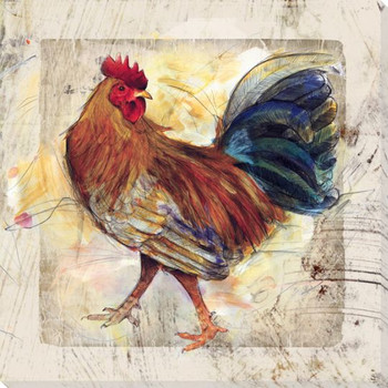 Chicken Scratch Bird Four Wrapped Canvas Giclee Print Wall Art