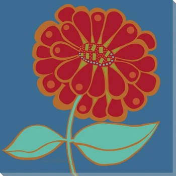 Flower Zinnia Wrapped Canvas Giclee Print Wall Art